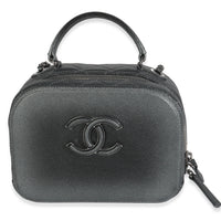 Black Ruthenium Metallic Caviar Small Coco Curve Vanity Bag