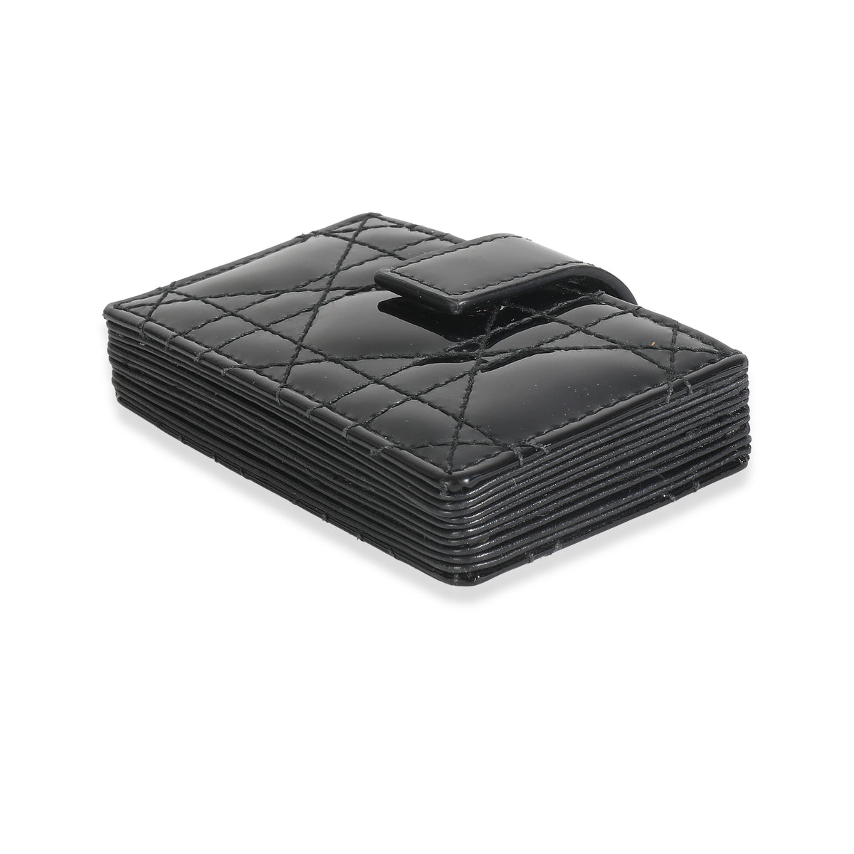 Black Patent Cannage Lady Dior 5 Gusset Card Holder