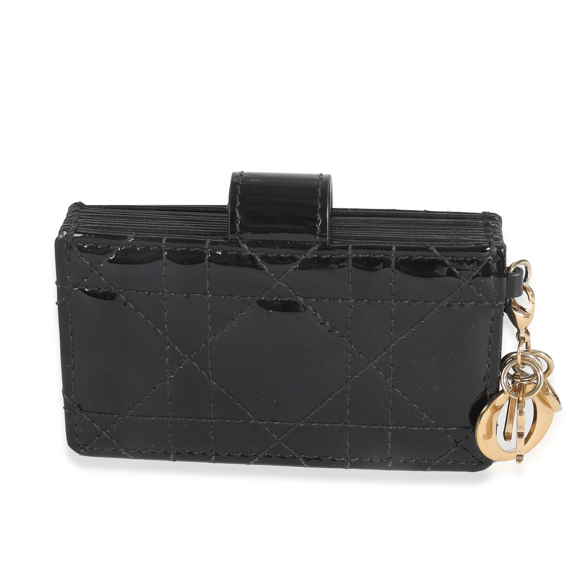 Black Patent Cannage Lady Dior 5 Gusset Card Holder