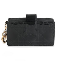 Black Patent Cannage Lady Dior 5 Gusset Card Holder