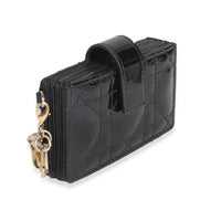 Black Patent Cannage Lady Dior 5 Gusset Card Holder
