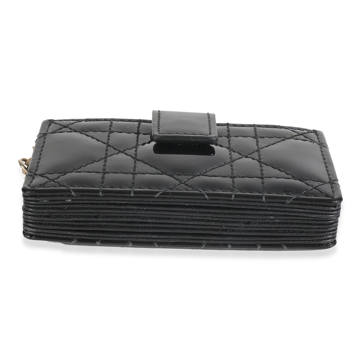 Black Patent Cannage Lady Dior 5 Gusset Card Holder