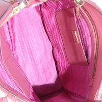 Pink Saffiano Galleria Lux Large Double Zip Tote