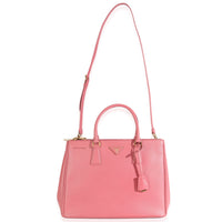 Pink Saffiano Galleria Lux Large Double Zip Tote