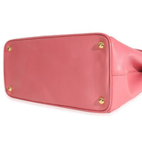 Pink Saffiano Galleria Lux Large Double Zip Tote