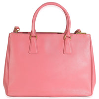 Pink Saffiano Galleria Lux Large Double Zip Tote