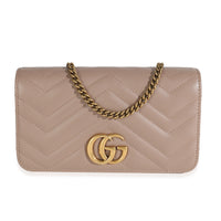 Porcelain Rose Matelasse Calfskin GG Marmont Mini Bag
