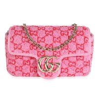 Pink Red GG Boucle GG Marmont Mini Shoulder Bag