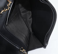 Dark Grey Iridescent Quilted Lambskin Pearl Wallet On Chain