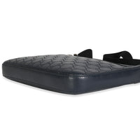 Blue Guccissima Signature Medium Flat Messenger Bag