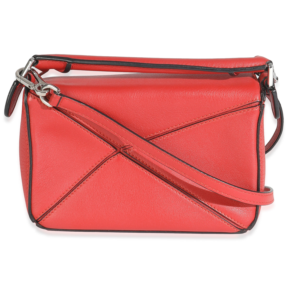 Scarlet Calfskin Mini Puzzle Bag