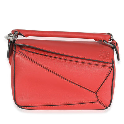 Scarlet Calfskin Mini Puzzle Bag