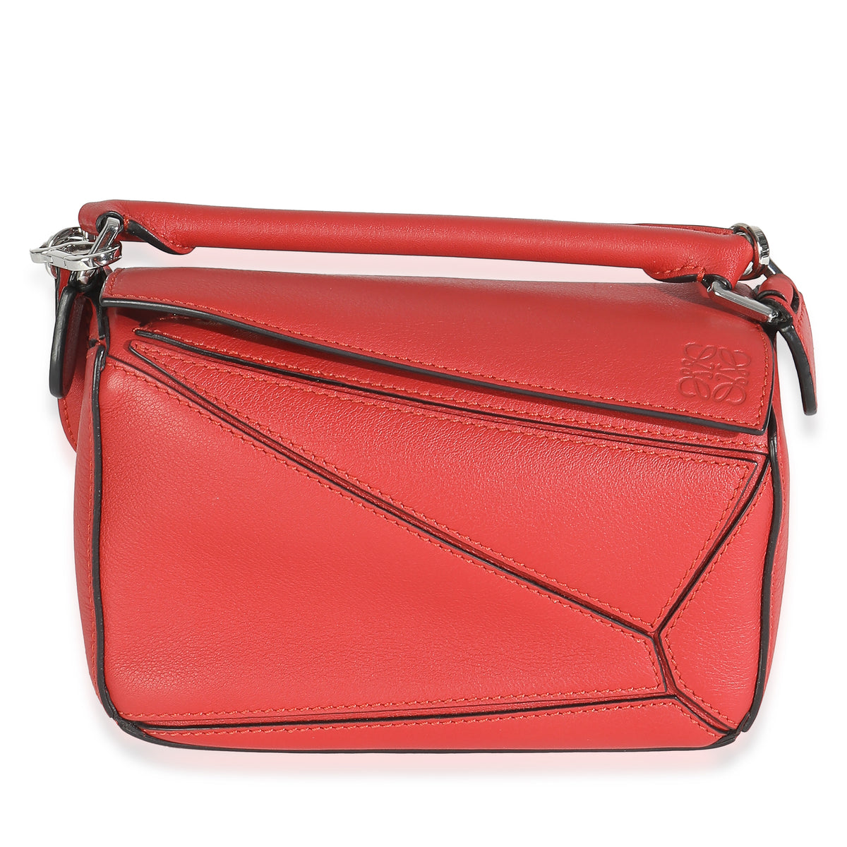 Scarlet Calfskin Mini Puzzle Bag