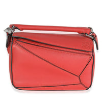 Scarlet Calfskin Mini Puzzle Bag