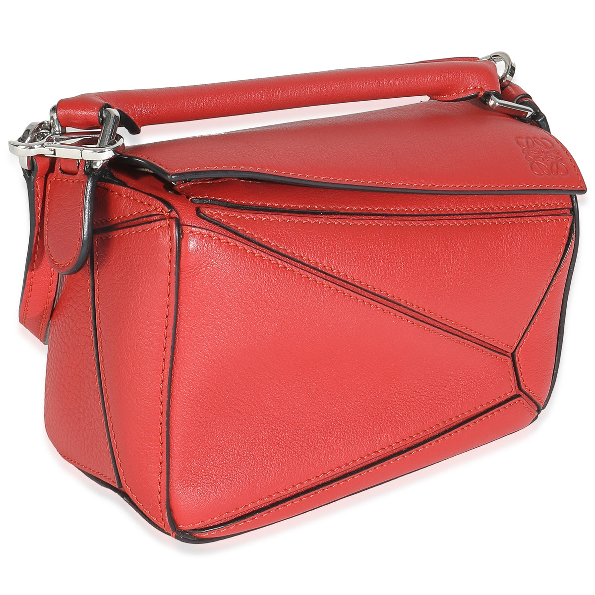 Scarlet Calfskin Mini Puzzle Bag