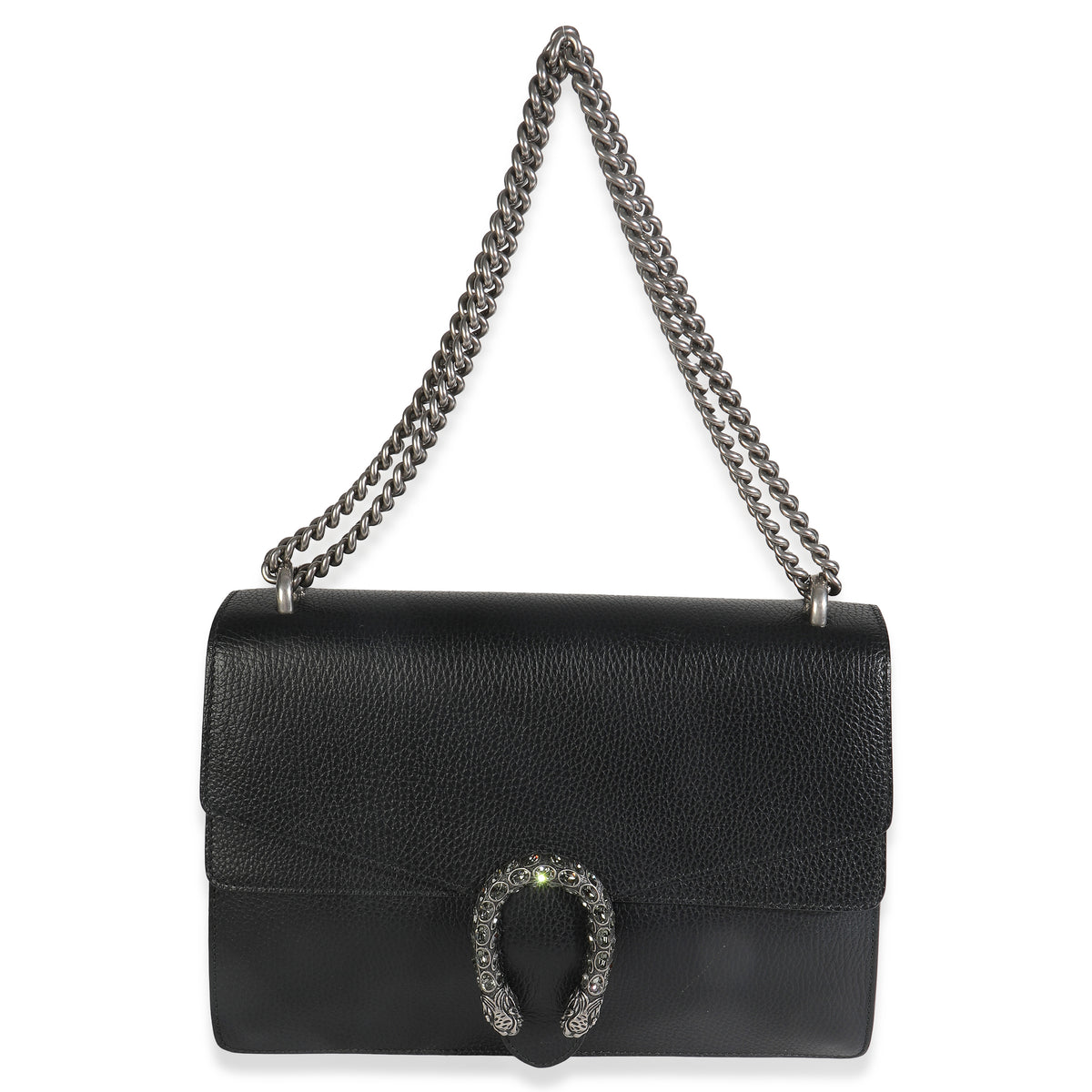 Black Pebbled Calfskin Medium Dionysus Shoulder Bag