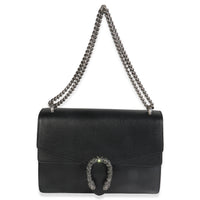 Black Pebbled Calfskin Medium Dionysus Shoulder Bag