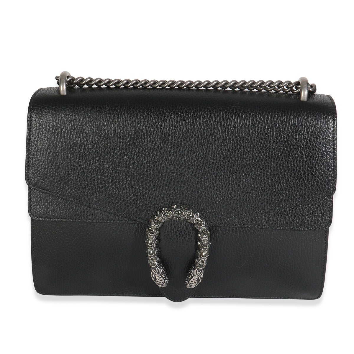 Black Pebbled Calfskin Medium Dionysus Shoulder Bag