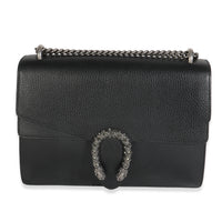 Black Pebbled Calfskin Medium Dionysus Shoulder Bag