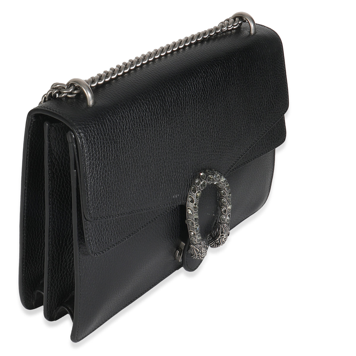 Black Pebbled Calfskin Medium Dionysus Shoulder Bag