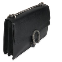 Black Pebbled Calfskin Medium Dionysus Shoulder Bag
