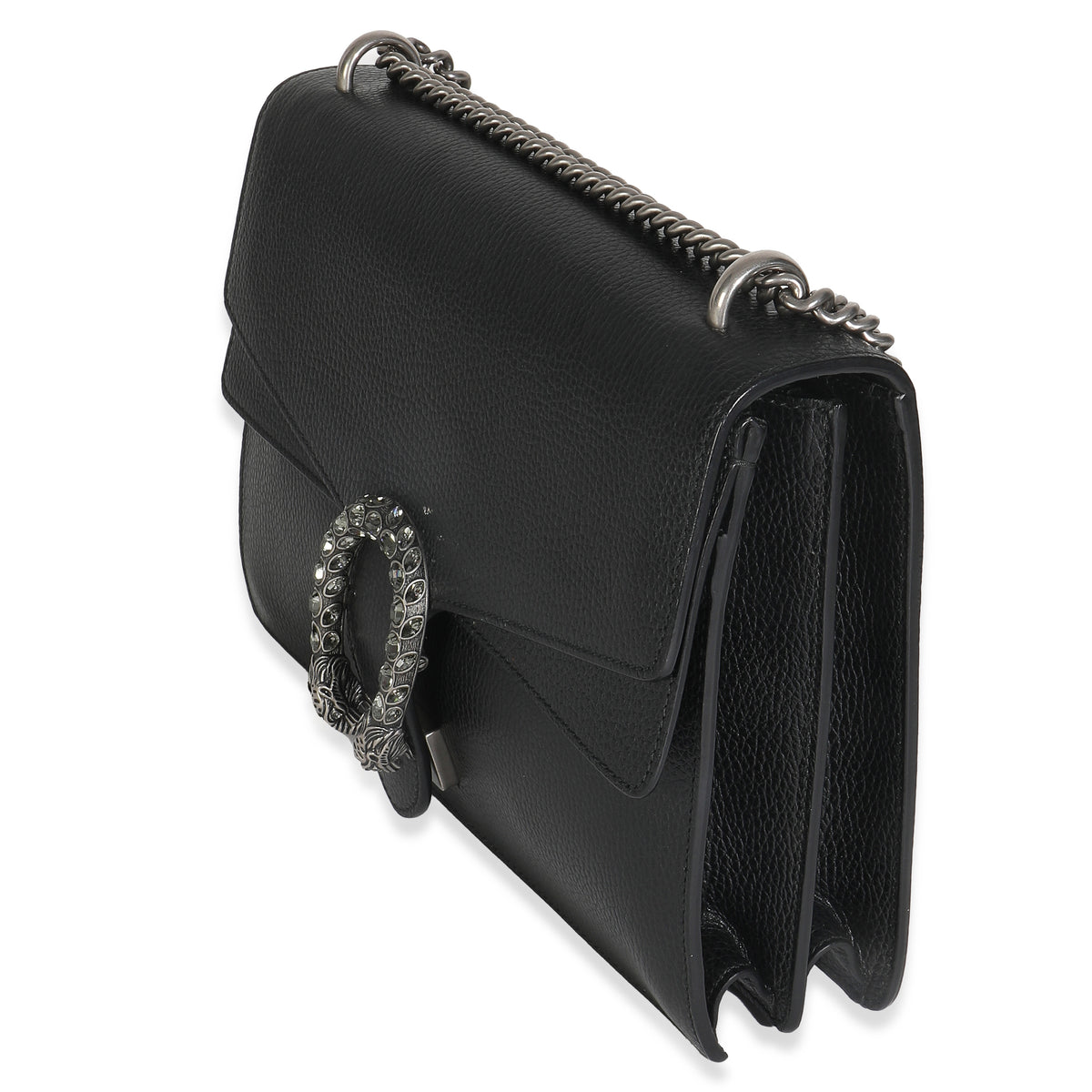 Black Pebbled Calfskin Medium Dionysus Shoulder Bag