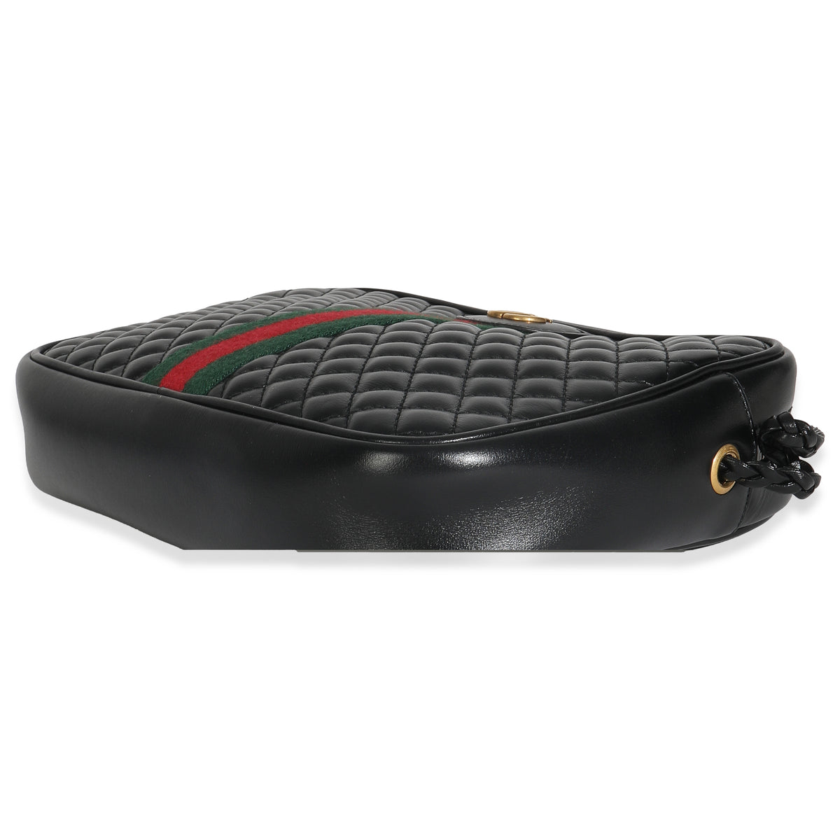 Black Calfskin Web Trapuntata Medium GG Shoulder Bag