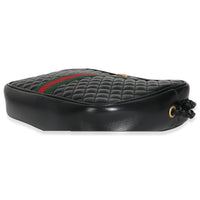 Black Calfskin Web Trapuntata Medium GG Shoulder Bag