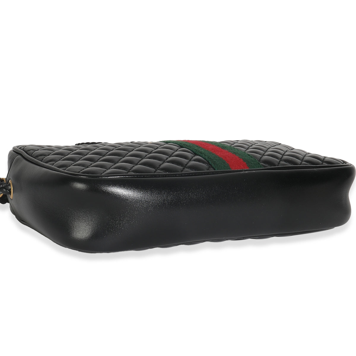 Black Calfskin Web Trapuntata Medium GG Shoulder Bag