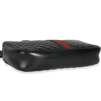 Black Calfskin Web Trapuntata Medium GG Shoulder Bag