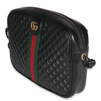 Black Calfskin Web Trapuntata Medium GG Shoulder Bag