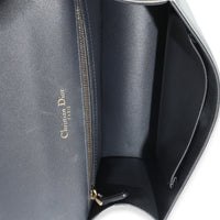 Silver Metallic Patent Micro-Cannage Small Diorama Flap Bag