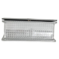 Silver Metallic Patent Micro-Cannage Small Diorama Flap Bag