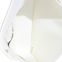 18C White Chevron Lambskin Medium Classic Double Flap Bag