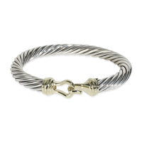 Yellow Gold & Sterling Silver  Cable Hook Bracelet