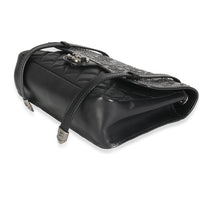 Black Paris Distressed Calfskin Dallas Studded Buckles Flap Bag