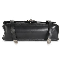 Black Paris Distressed Calfskin Dallas Studded Buckles Flap Bag