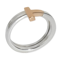 Rose Gold & Sterling Silver  Tiffany T Square Wrap Ring