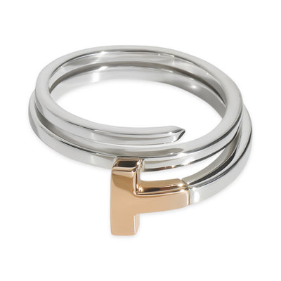 Rose Gold & Sterling Silver  Tiffany T Square Wrap Ring