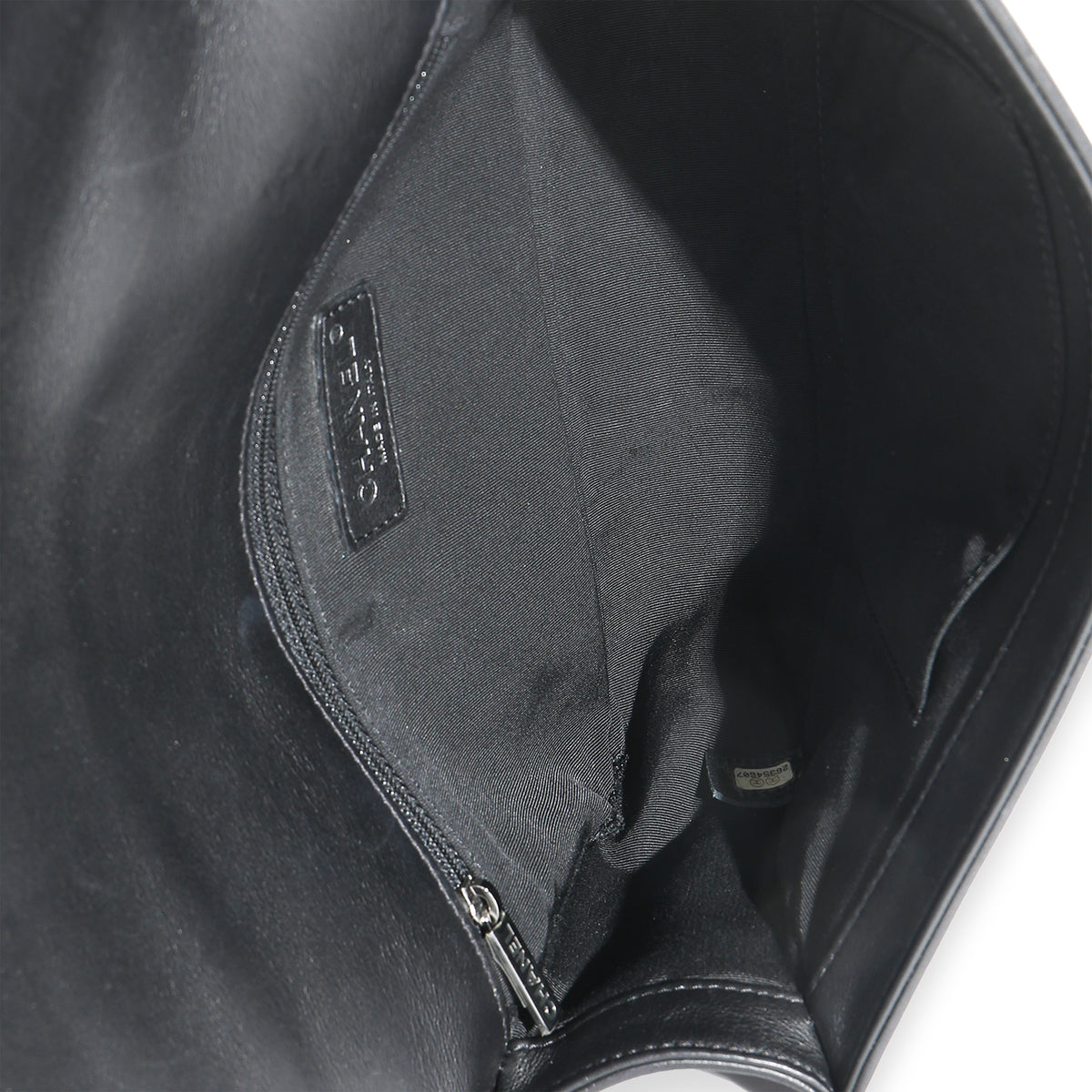 Black Calfskin Quilted Chevron New Medium Boy Bag