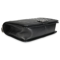 Black Calfskin Quilted Chevron New Medium Boy Bag
