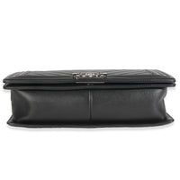 Black Calfskin Quilted Chevron New Medium Boy Bag