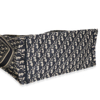 Ecru Blue Oblique Canvas Large Book Tote