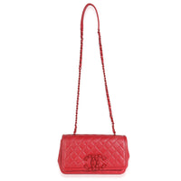 Red Quilted Calfskin Medium Incognito CC Filigree Flap Bag