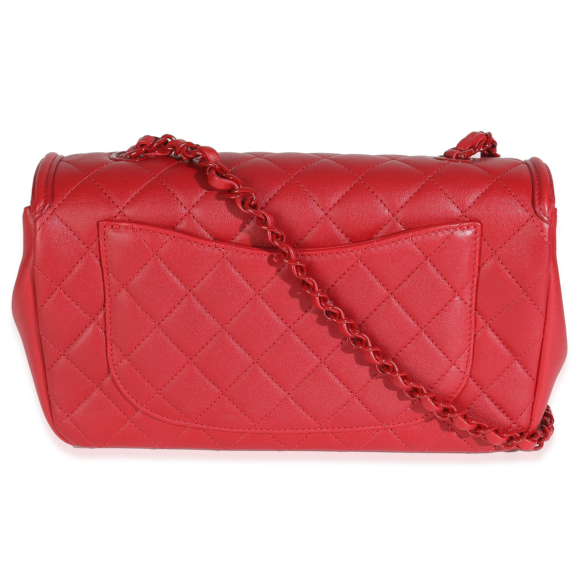 Red Quilted Calfskin Medium Incognito CC Filigree Flap Bag