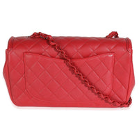 Red Quilted Calfskin Medium Incognito CC Filigree Flap Bag