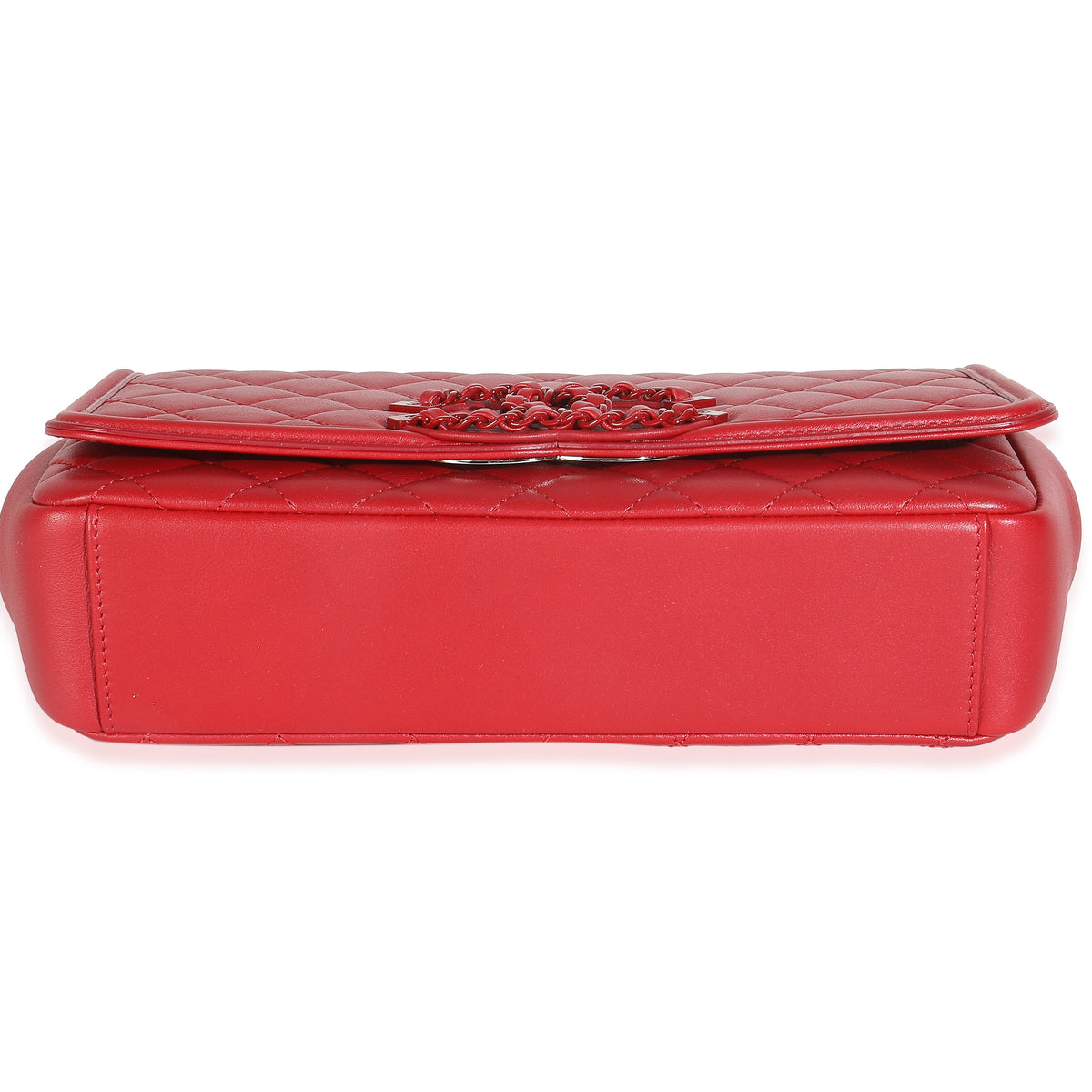 Red Quilted Calfskin Medium Incognito CC Filigree Flap Bag