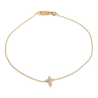 Yellow Gold Diamond Tiny Treasures Small Cross Bracelet