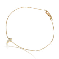 Yellow Gold Diamond Tiny Treasures Small Cross Bracelet