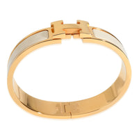 Gold-Plated  Clic H In Crème Bracelet